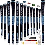 SAPLIZE Golfgriffe 13er-Set mit komplettem Regripping-Kit, Midsize, Golfschlägergriffe aus Gummi, Blau