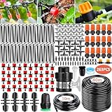 Purpledi 263 Stück Bewässerungssystem, 40M + 10M Bewässerungssets Micro Automatische Bewässerung KIt Gewächshaus, Tröpfchenbewässerung Bewässerungssystem Garten Gewächshaus Pflanzen (A)