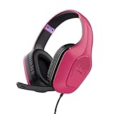 Trust Gaming GXT 418P Rayne Leichtes Gaming Headset für PC Xbox PS4 PS5 Switch Mobile, 50-mm-Treiber, 2-m-Kabel, 3,5-mm-Audioanschluss, Over-Ear Kopfhörer mit Kabel, Rosa