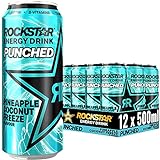 Rockstar Energy Drink Freeze Pineapple & Coconut - Koffeinhaltiges Erfrischungsgetränk für den Energie Kick, EINWEG (12x 500ml)