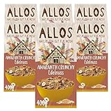Allos Amaranth Crunchy Edelnuss | Bio Müsli | Nuss Müsli | Haferflocken | Frühstückscerealien | vegan | 6er Pack (6 x 400g)