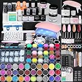 Morovan Acryl Nagel Set Anfänger: 42-in-1-Acryl Nagelset mit Acrylpulver, Glitzerpulver, Nagelkunst Pailletten für Gel Nagel Kit and DIY Nail Art Tool