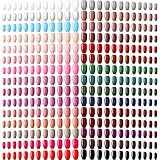 720 Stück 30 Sets Mittlere Quadrat Falsche Nägel Künstliche Gefälschte Nägel Ballerina Sarg Aufdrücken Nägel Einfarbige Glänzende Nagelspitzen Volle Abdeckung (Klassische Farben)