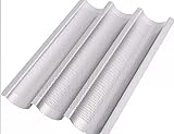 You'canbe Baguette-Backblech & Backform (Edelstahl, 3 Mulden) - Robustes Baguetteblech mit Antihaft-Beschichtung - Große Baguettebackform für den Ofen