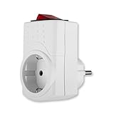 REV Steckdosenadapter, Steckdose schaltbar, Übergangsstecker, schaltbare Steckdose max.3500W, weiß