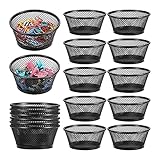 Jeenuuder 12 StüCk BüRoklammerhalter Schwarz Schreibtischgitter Mesh Halter Metall Binder Clip Schreibtischgitter Container Organizer