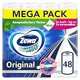 Zewa Wisch und Weg Original Küchenrolle, Mega Pack, 12 Packungen (48 Rollen x 45 Blatt)