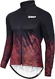 Zimco Pro Herren-Winter-Fahrradjacke, hohe Sichtbarkeit, Fahrradtrikot, winddicht, thermisch isoliert, Rauchrot, XL