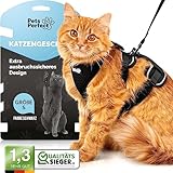 Pets Perfect Katzengeschirr - Extra ausbruchsicheres Katzengeschirr mit Leine - Katzenleine - Unser Katzen Geschirrset bringt Sicherheit in Ihre Spaziergänge (S)