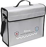 Feuerfeste Dokumententasche, geldkassette feuerfest wasserdicht dokumentenbox, Reisepass, Bankdateien, Geld und Wertgegenstände,feuerfeste geldkassette in Schwarz(Grau-)