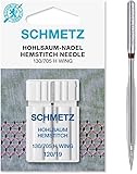SCHMETZ | 1 Nähmaschinennadel | Hohlsaum | 130/705 H-WING | Nadeldicke 120/19 | Geeignet für dekorative Hohlsäume | auf jeder gängigen Haushaltsnähmaschine mit Zickzack-Funktion einsetzbar
