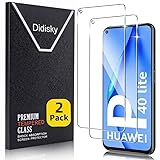 Didisky 2 Stück Schutzfolie Kompatibel mit Huawei P40 Lite 4G, 9H Hartglas, Keine Blasen, High Definition Schutzfolie, Einfach anzuwenden, Fall-freundlich