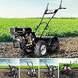 BRAST® Motorhacke Gartenfräse Benzin | 1,9kW(2,6PS)-5,15kW(7PS) | 25-85cm Arbeitsbreite | 6 Modelle | Stahlrahmen Transportrad & kabellos | für kleine bis sehr große Grundstücke | BRB-AF-7000