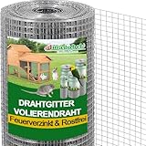 Amagabeli Drahtgitter Volierendraht 1m X 20m, Feuerverzinkt & Rostfrei (12x12mm) – Für Hochbeet, Voliere, Kaninchenzaun, Wühlmausschutz | Leicht Schneidbar Wetterfest​