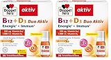 Doppelherz B12 + D3 Duo Aktiv - Hochdosiert mit Vitamin B12 + D3 zur Unterstützung einer normalen Funktion des Immunsystems - 30 Trinkfläschchen, Flüssigkeit (Packung mit 2)