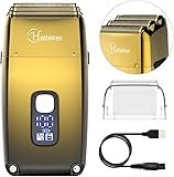Hatteker Triple Blades Folienrasierer Elektrorasierer Rasierer für Männer Close Glatze Barber Shaver Trimmer Wasserdicht Wet & Dry, Kabellos, Gold