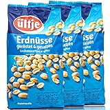 ültje - 3er Pack Erdnüsse geröstet und gesalzen in 900 g Packung - Erdnusskerne in Großpackung
