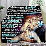 kaileFURN Personalisierte Decke Geschenke An Meinen Enkel von Oma, Kuscheldecke Flauschige Für Enkel, Flanell Luftpost Positiv Ermutigen Wohndecke, Geburtstag Weihnachten für Enkel