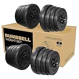 Verstellbare Kurzhanteln Set, 2.5-29.9 kg Gewichte Hanteln Set, 2 in 1 Kurzhanteln Set mit rutschfesten Metallgriffen, Gewichtssets für Home Workout, Trainingsgeräte für Männer/Frauen (Paar)