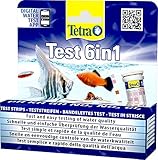 Tetra Test 6in1 - Wassertest für das Aquarium, schnelle und einfache Überprüfung der Wasserqualität, 1 Dose (25 Teststreifen)