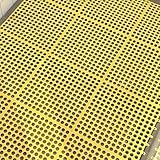 Modulares ineinandergreifendes Kissen, PVC-Drainage-Badematte mit Löchern, rutschfeste Spleiß-Bodenfliesenmatten, feuchtigkeitsbeständige Duschmatte für Pool, Dusche, Badezimmer (Gelb, 12)