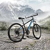 Brride 26 Zoll Mountainbike für Reisen, Erkunden, Erwachsene Fahrräder - 21 Gang, Mechanische Scheibenbremsen, Stoßdämpfende Gabel, Sportliches Design für Trail, Schwarz, Blau