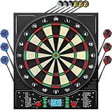 Mejasg Dartscheibe Elektronisch mit Deutsche Stimme&LCD-Bildschirm, Elektronische Dartscheibe mit 12 pfeilen, 34 Spiele&355 Variationen, Innovativer Dartautomat Elektronische Dartboard für 1-8 Spieler