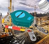 ZXLPHA Selbsteinziehender Lifeline-Absturzschutz, professionelle Absturzsicherung mit Kabel und Bewehrungshaken, persönlicher Fallbegrenzer, Länge – 5 m/10 m/20 m, Lager 300 kg jede Familie (20 m)