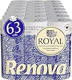 Renova Royal Toilettenpapier, 4 Schichten, 63 Premium-Rollen, extra weiches Papier