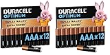 Duracell Optimum Batterien AAA, 12 Stück, bis zu 100% Extra Power oder zusätzliche Leistung (Packung mit 2)