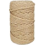 Leecogo Juteseil, 4 mm, strapazierfähig, dick, für Gartenarbeit, Kunst, Handwerk, Verpackung, Bündelung, Recycling und Heimdekoration, Braun
