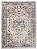 Carpeto Orientteppich Teppich Beige 60 x 100 cm Medaillon Klassisch Muster - Wohnzimmer Schlafzimmer Esszimmer