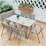Heliosrider GartenmöBel Set 4 Personen Bierzeltgarnitur Tisch Und StüHle Set Gartengarnitur Set BalkonmöBel Set Kleine Sitzgruppe Platzsparendes(160x90x72cm)