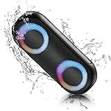 NOTABRICK Bluetooth Lautsprecher mit RGB Licht Tragbarer Musikbox Bluetooth Box 30W True Wireless Stereo,24h Akku,IPX7 Wasserdicht Lautsprecher Boxen Bluetooth für Zuhause,Draußen,Garten