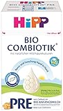 HiPP PRE Bio Combiotik (4 x 600g), Anfangsmilch von Geburt an, mit natürlichen Milchsäurekulturen, enthält nur Lactose als Kohlenhydrat, in bester Bio-Qualität