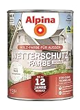 Alpina Holz-Wetterschutz-Farben – Weiß, deckend – bis zu 12 Jahre Schutz vor Witterung und Nässe – schmutzabweisend, deckend & ergiebig – 2,5 Liter